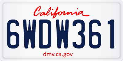 CA license plate 6WDW361