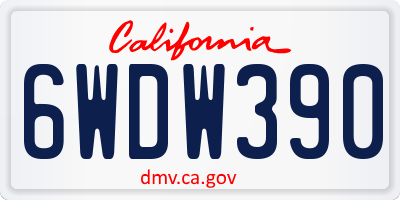 CA license plate 6WDW390