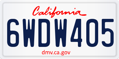 CA license plate 6WDW405