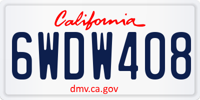 CA license plate 6WDW408