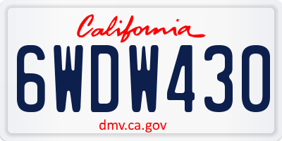 CA license plate 6WDW430