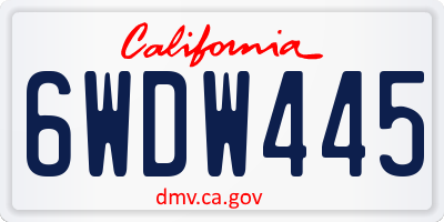 CA license plate 6WDW445