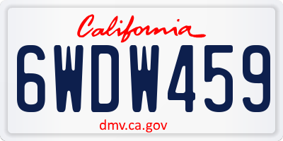 CA license plate 6WDW459