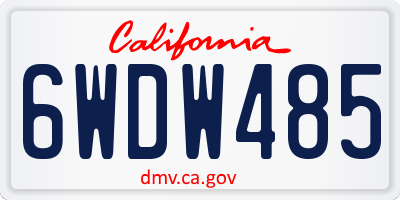CA license plate 6WDW485