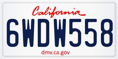 CA license plate 6WDW558