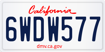 CA license plate 6WDW577