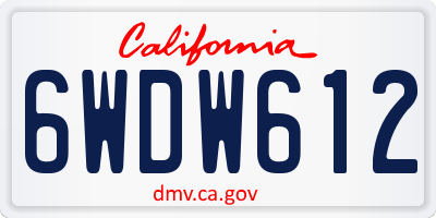 CA license plate 6WDW612