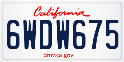 CA license plate 6WDW675