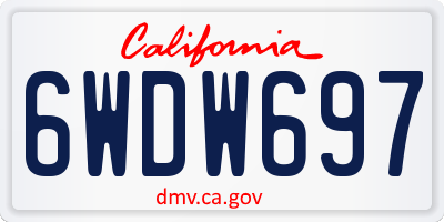 CA license plate 6WDW697