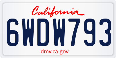 CA license plate 6WDW793