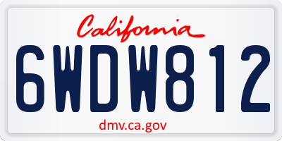CA license plate 6WDW812