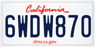 CA license plate 6WDW870
