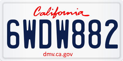 CA license plate 6WDW882