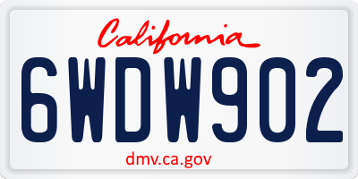 CA license plate 6WDW902