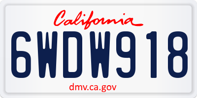 CA license plate 6WDW918