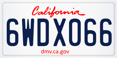 CA license plate 6WDX066