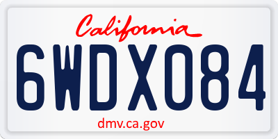 CA license plate 6WDX084
