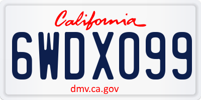 CA license plate 6WDX099