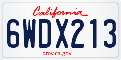 CA license plate 6WDX213