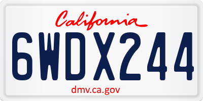 CA license plate 6WDX244