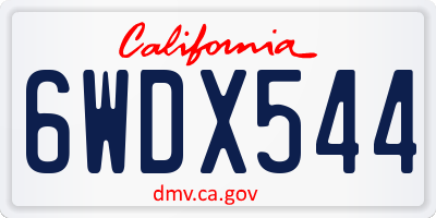CA license plate 6WDX544