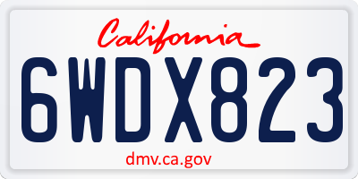CA license plate 6WDX823