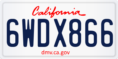 CA license plate 6WDX866
