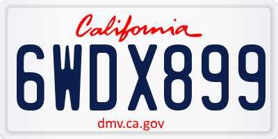 CA license plate 6WDX899