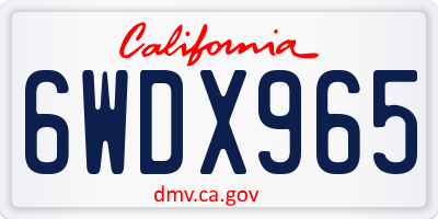 CA license plate 6WDX965