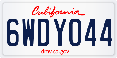 CA license plate 6WDY044
