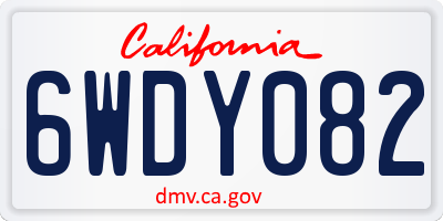 CA license plate 6WDY082