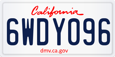 CA license plate 6WDY096