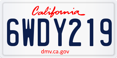CA license plate 6WDY219