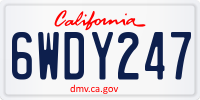 CA license plate 6WDY247