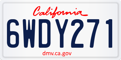 CA license plate 6WDY271