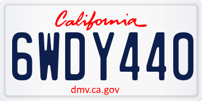 CA license plate 6WDY440