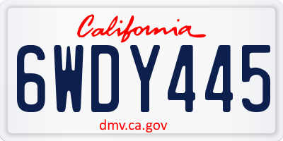 CA license plate 6WDY445