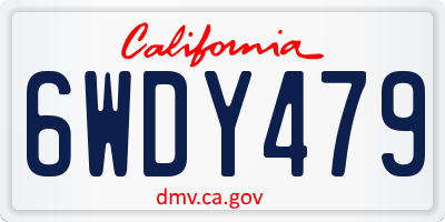CA license plate 6WDY479