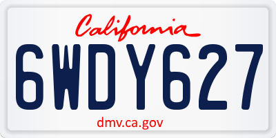 CA license plate 6WDY627