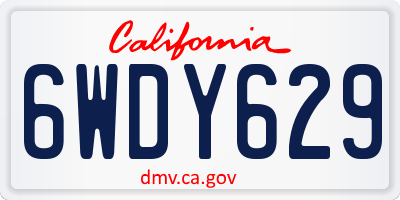 CA license plate 6WDY629