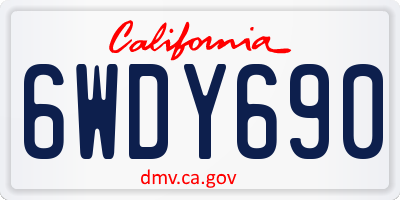 CA license plate 6WDY690