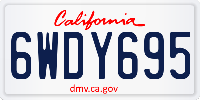 CA license plate 6WDY695