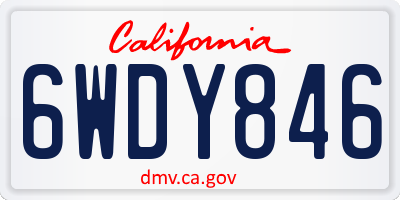 CA license plate 6WDY846