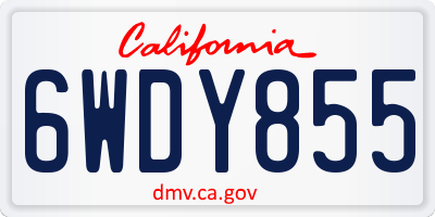 CA license plate 6WDY855