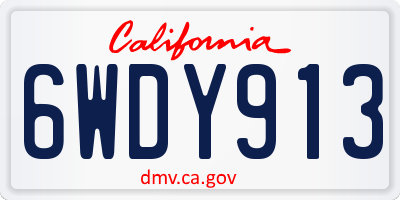 CA license plate 6WDY913