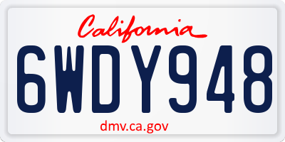 CA license plate 6WDY948