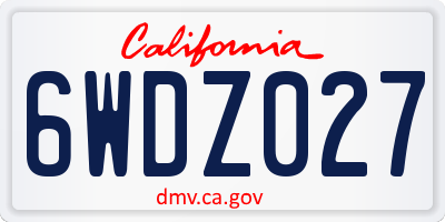 CA license plate 6WDZ027