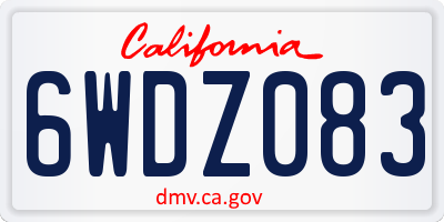CA license plate 6WDZ083