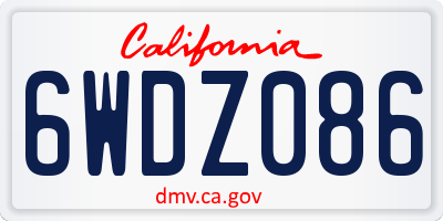 CA license plate 6WDZ086