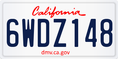 CA license plate 6WDZ148